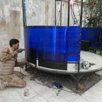 سقف شیب دار پلی کربنات فایبرگلس سایبان طلق|مصالح و تجهیزات ساختمان|مشهد, حرم مطهر رضوی|دیوار