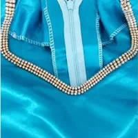 لباس مجلسی بلند زنانه فیروزه‌ای