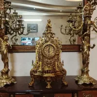 ساعت و شمعدان برنز کلکسیونی|کلکسیون اشیاء عتیقه|مشهد, شهید بهشتی|دیوار