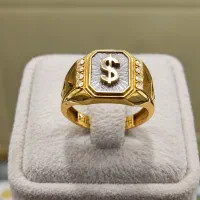 انگشتر طلای مردانه Dollar/ بدون اجرت