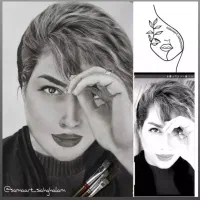 طراحی چهرهبا تکنیک سیاه قلم هایپررئال|تابلو، نقاشی، عکس|اندیشه, اندیشه فاز ۱|دیوار