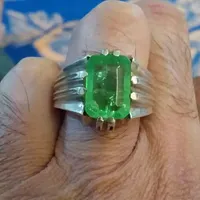 دو عدد انگشتر نقره دست ساز نگین زمرد و زبرجد|جواهرات|کرج, عظیمیه|دیوار
