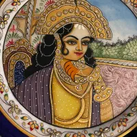 بشقاب طلاکوب  آنتیک هندوستان