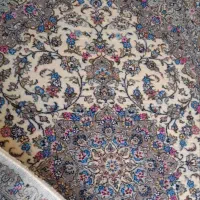 قالیچه دست بافت پشم و ابریشم|فرش|آران و بیدگل, |دیوار