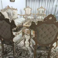مبل سلطنتی ۷نفره کامل چوب|مبلمان خانگی و میز عسلی|اصفهان, شفق|دیوار