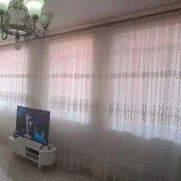 پرده توری طرح گل های بهاری