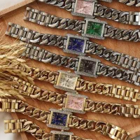 ساعت کارتیر مربع زنانه رنگ بندی متنوع ژاپن