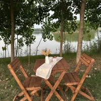 میز و صندلی چوبی تاشو