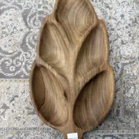 اردو خوری چوب گردو ۵ خانه طرح برگ کاملا نو