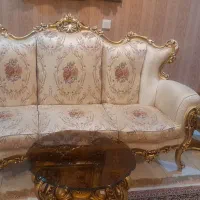 مبل هفت نفره و میز ناهارخوری هشت نفره ورق طلا