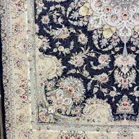 فرش ژاوا  بژ فیلی سورمه آیی|فرش|اصفهان, باغ دریاچه|دیوار