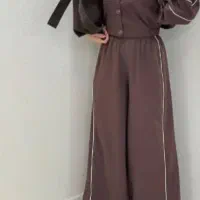 ست قهوه ای شلوار بگ کاملا نو