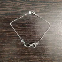 دستبند نقره ( روکش طلا سفید )