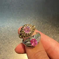 نگین اسپینل صورتی برمه رکاب اشکی