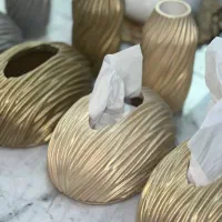 جعبه دستمال و گلدان ست