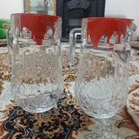یه جفت پارچ شیشه ای نو.شفاف وتمیز