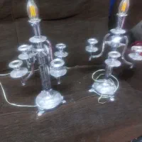 شمعدان تمام برنجی آب نقره|لوستر و چراغ آویز|اصفهان, برازنده|دیوار