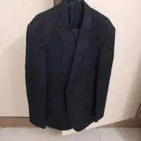 کت وشلوار راه راه سرمه ای تیره سایز۵۶