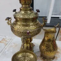 سماورطلایی برنجی|سماور، چایساز، قهوهساز|اقبالیه, |دیوار