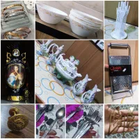 دکور قدیمی قاشق کلمن استکان سینی قوری چاقومبل عسلی