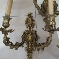 دیوار کوب برنز قدیمی ۳ تعداد|لوستر و چراغ آویز|تهران, کیانشهر|دیوار