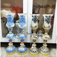 لاله شمعدان گل و پرنده اثر هنری تماما طراحی دست