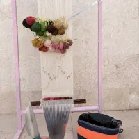 دار قالی با نخ وطرح وسایل