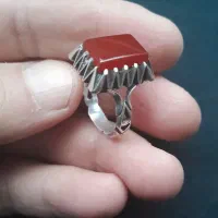 انگشتر نقره دست ساز عقیق انتیک