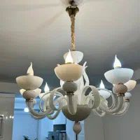 لوستر کریستالی مورانو سفید طرح ایتالیایی