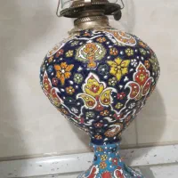 چراغ نفتی مینا کار عتیقه سایز بزرگ