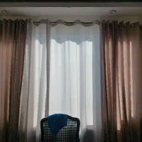 پرده حریر و کتان پنجره ۳ متری