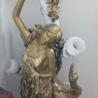 آباژور سفید طلایی تمیز