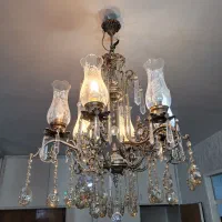 دو عدد لوستر برنجی 6 شاخه ظریف