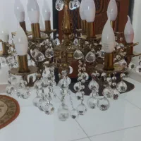 لوستر برنز ۶شاخه ۱۲ شعله .همراه ۱۲ لامپ شمعی..