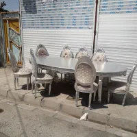 مبل سلطنتی ۷ نفره باست غذا خوری ۸نفره مناسب جهیزیه|مبلمان خانگی و میز عسلی|اردبیل, |دیوار