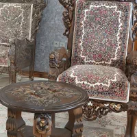 مبل قالی درجه یک با چوب گردو ، بسیار پرکار  تمیز|مبلمان خانگی و میز عسلی|کرمان, |دیوار
