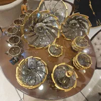 فروش ظروف پذیرایی کریستالی لب طلا|ظروف سرو و پذیرایی|مشهد, توس (بلوار توس)|دیوار