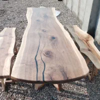 میز ناهار خوری چوب گردو روستیک