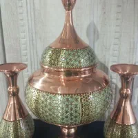 ست گلدان و شکلات خوری صراحی خاتم کاری