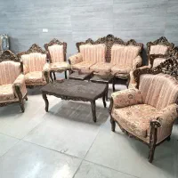 مبل سلطنتی کامل چوب ۹ نفره با میز و عسلی|مبلمان خانگی و میز عسلی|اصفهان, جلالیه|دیوار