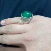 انگشتر عقیق سبز کهنه