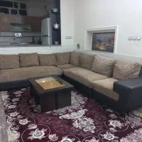 فروش فوری مبل L ال چرم مخمل/میز وگل میز فقط۱۳/۵۰۰ت