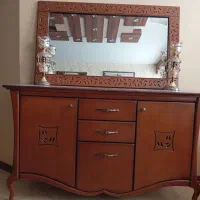 آینه کنسول چوب|بوفه، ویترین، کنسول|گلبهار, شهر جدید گلبهار|دیوار