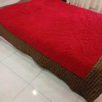 لحاف کرسی پنبه ای مخمل قرمز