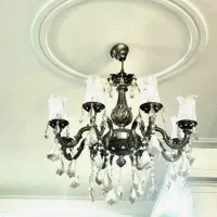 دو لوستر برنز با حباب کریستال ناخمن natchmann