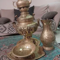 ست کامل سماور ذغالی جنس برنج