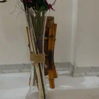 گلدان  حصیری و شیشه ای