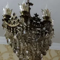 لوستر برنجی ۵شعله|لوستر و چراغ آویز|تهران, طیب|دیوار