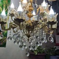 لوستر سفارشی ساز ۱۲ لاله برنز اصل|لوستر و چراغ آویز|قم, وادی السلام|دیوار