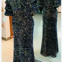 لباس مجلسی مخمل پولک دوزی